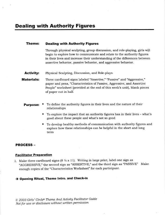 Dealing with Authority Figures